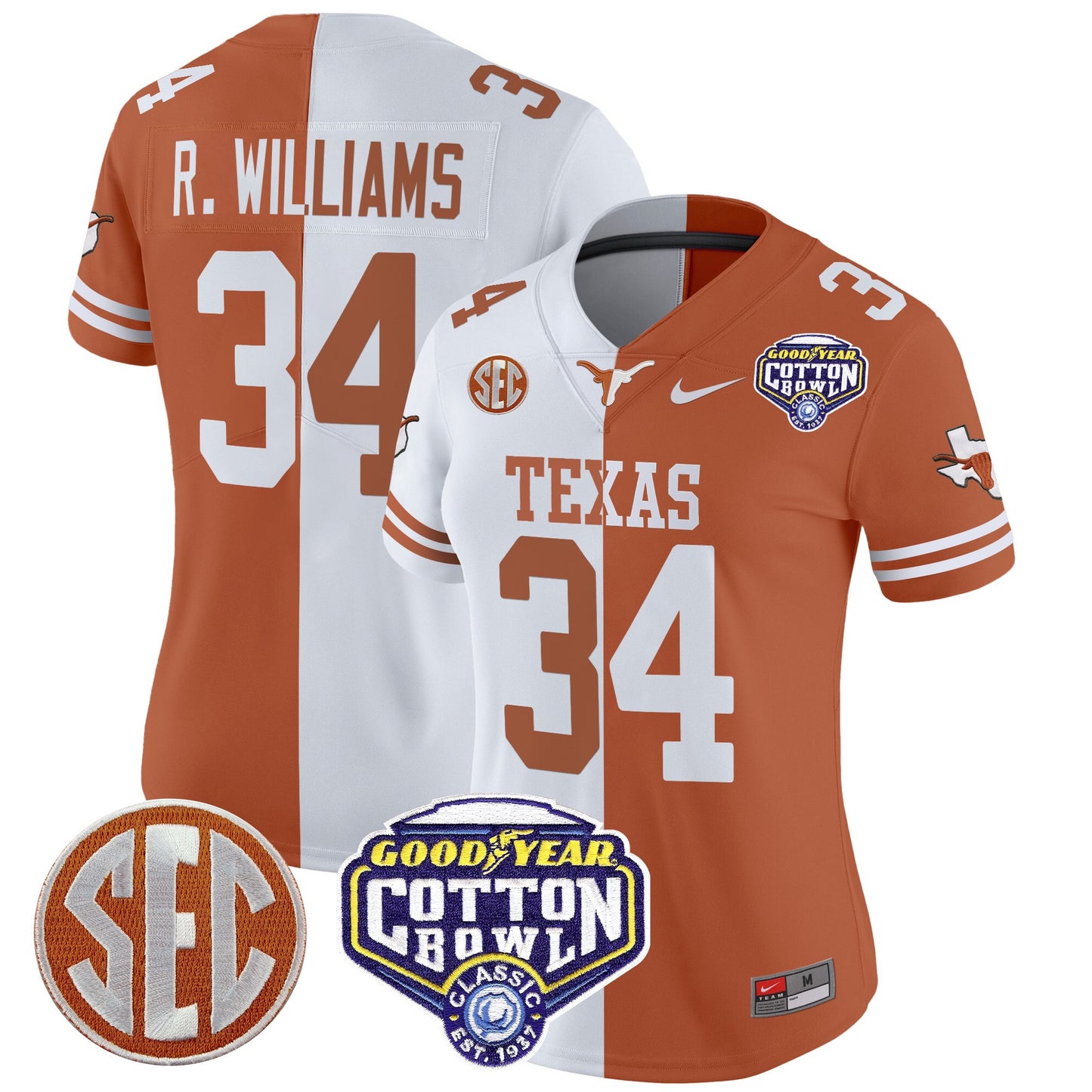 Women's Texas Longhorns Cotton Bowl Patch Vapor Limited Jersey - All Stitched