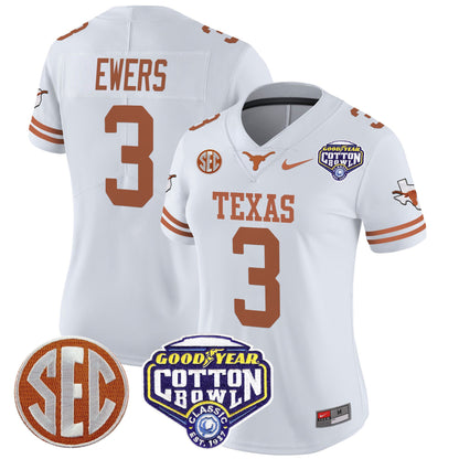 Women's Texas Longhorns Cotton Bowl Patch Vapor Limited Jersey - All Stitched