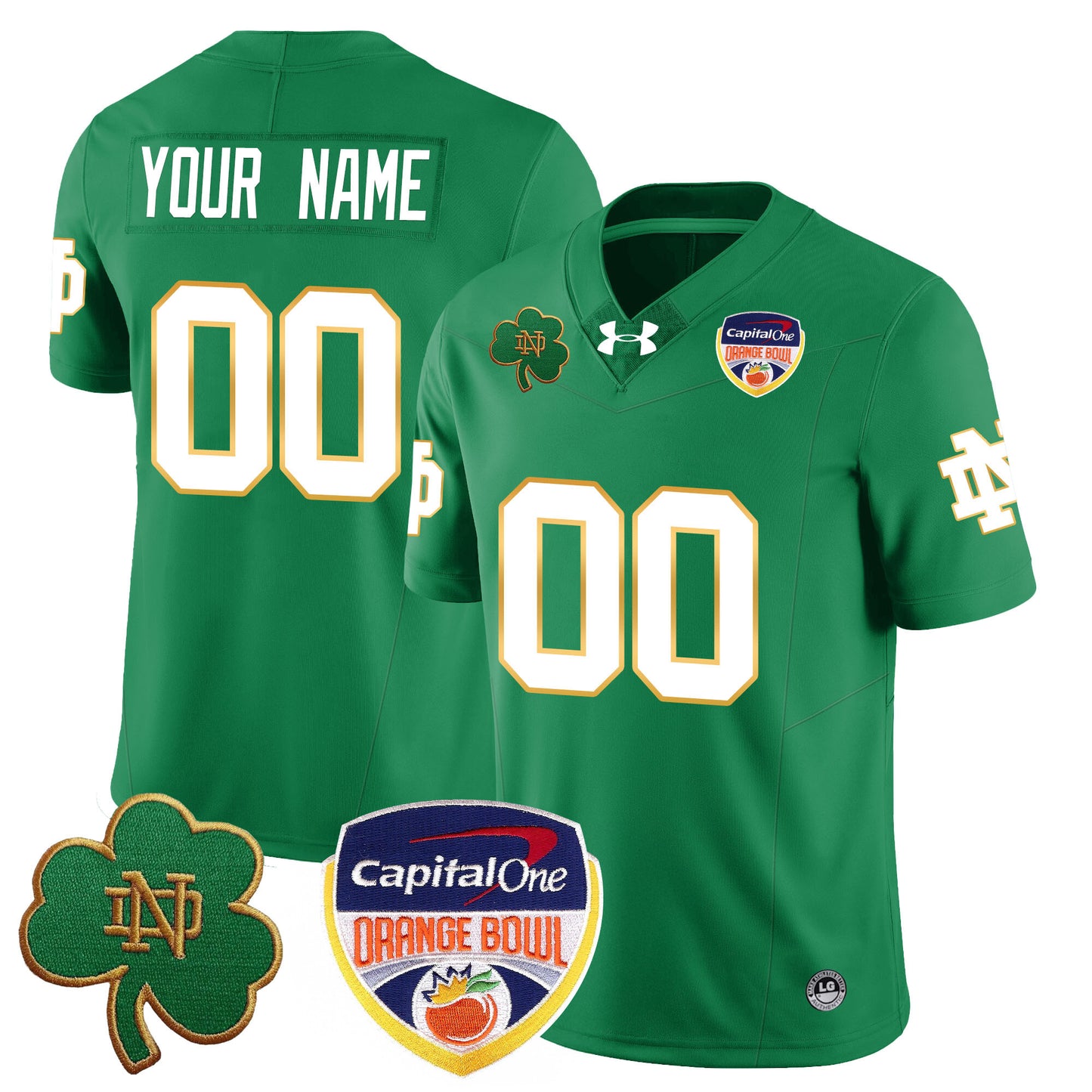 Custom Notre Dame Fighting Irish 2024 Orange Bowl Jersey - All Stitched