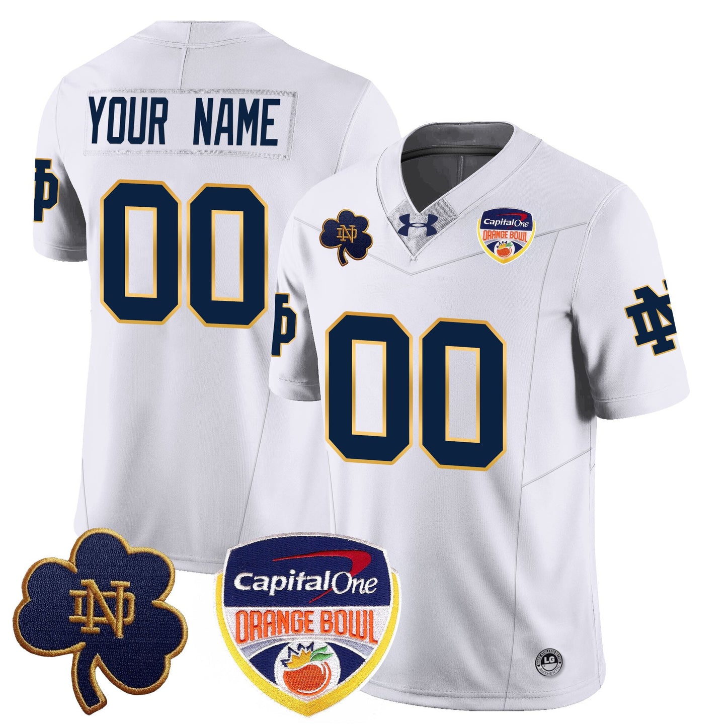 Custom Notre Dame Fighting Irish 2024 Orange Bowl Jersey - All Stitched