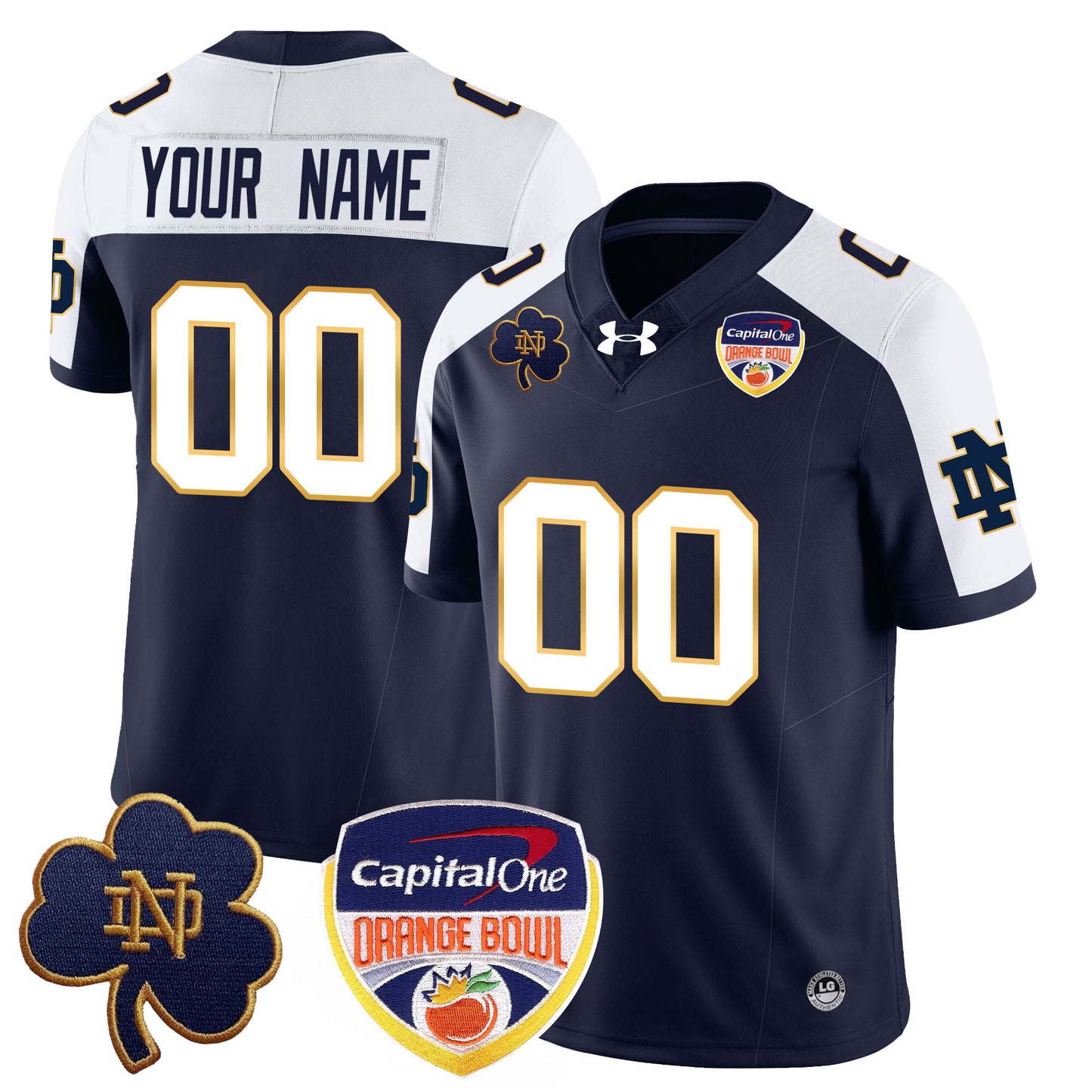 Custom Notre Dame Fighting Irish 2024 Orange Bowl Jersey - All Stitched