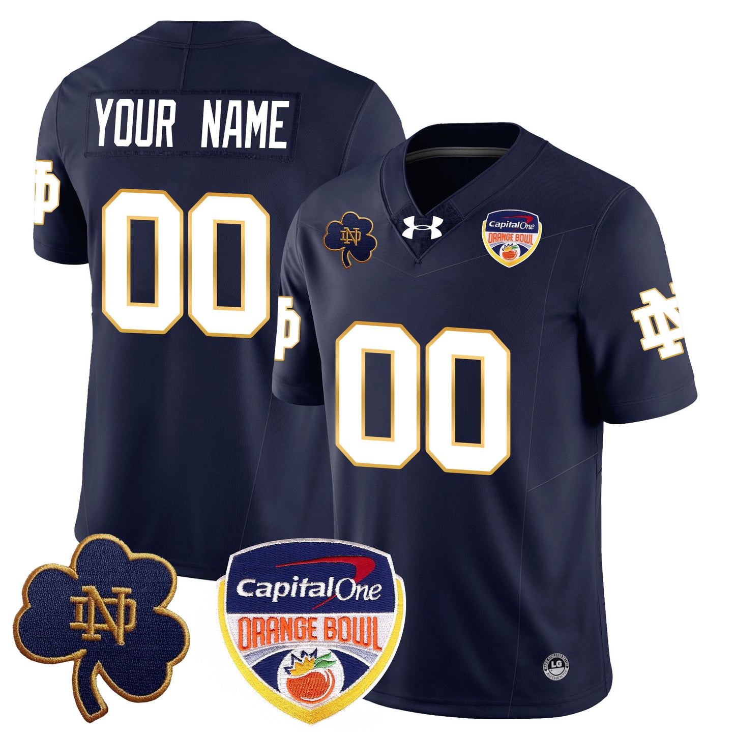 Custom Notre Dame Fighting Irish 2024 Orange Bowl Jersey - All Stitched