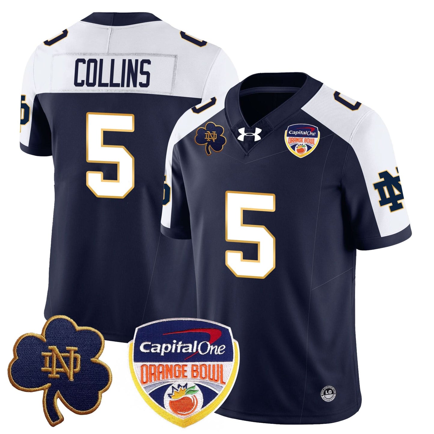 Notre Dame Fighting Irish  2024 Orange Bowl Jersey - All Stitched