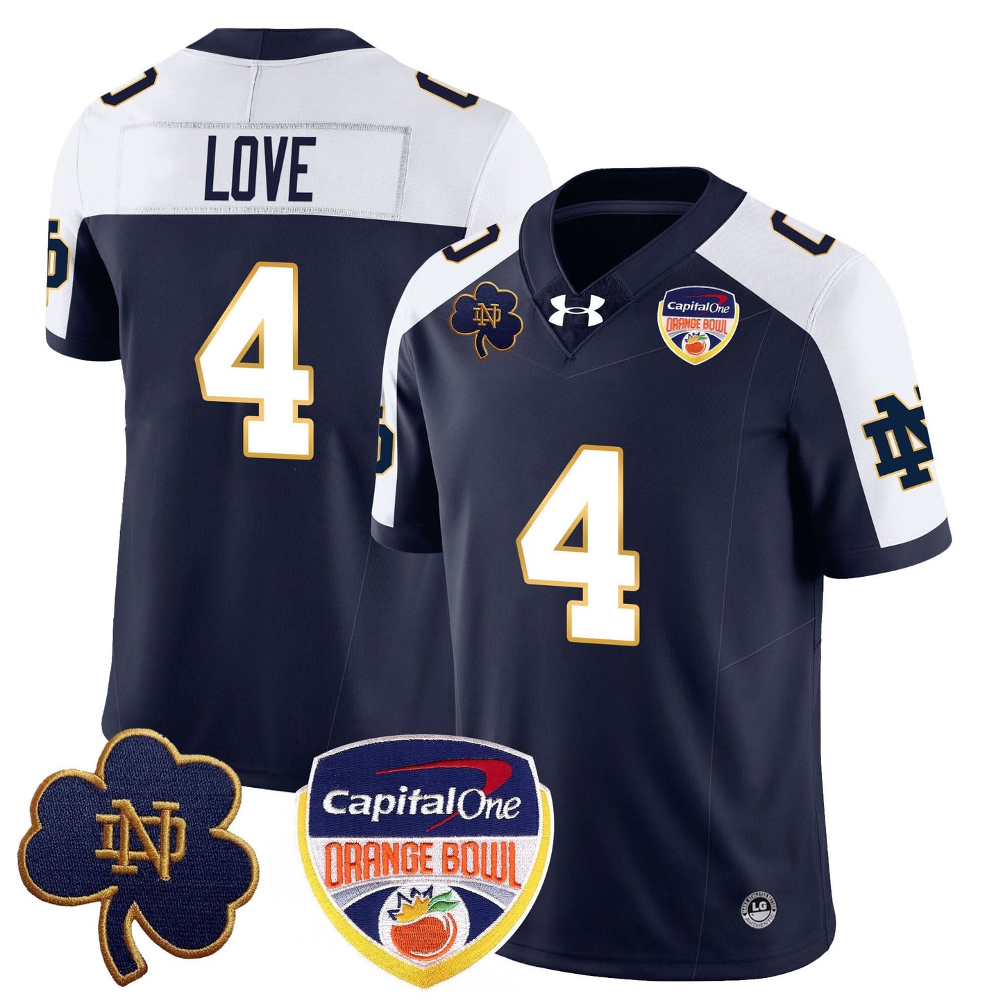 Notre Dame Fighting Irish  2024 Orange Bowl Jersey - All Stitched
