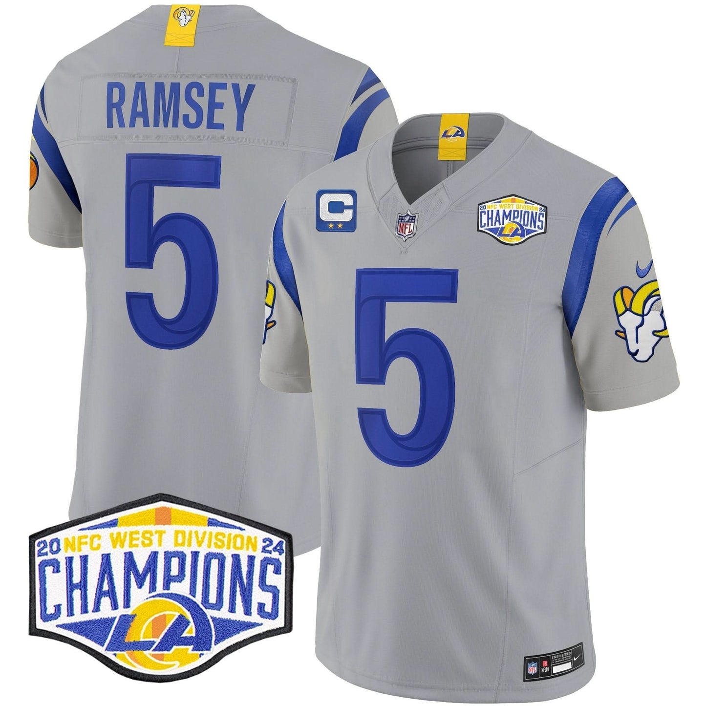 Los Angeles Rams 2024 NFC West Division Champions Vapor Limited Jersey - All Stitched
