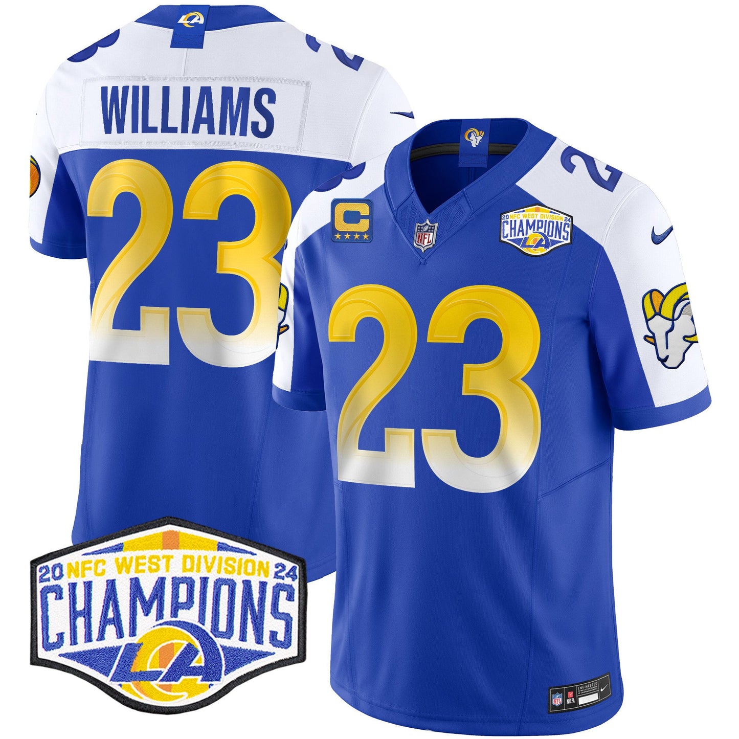 Los Angeles Rams 2024 NFC West Division Champions Vapor Limited Jersey - All Stitched