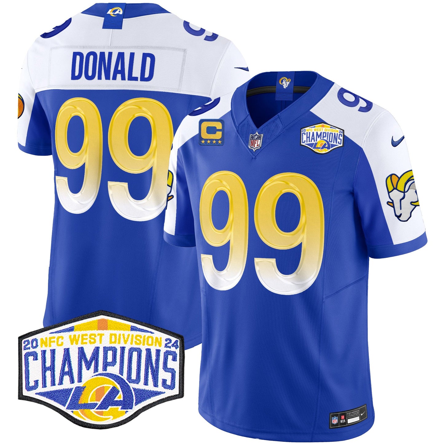 Los Angeles Rams 2024 NFC West Division Champions Vapor Limited Jersey - All Stitched