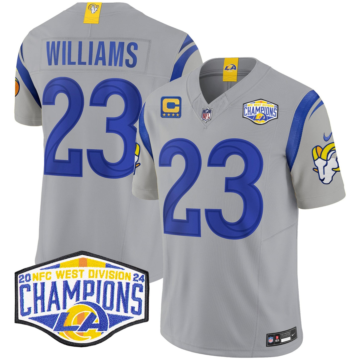 Los Angeles Rams 2024 NFC West Division Champions Vapor Limited Jersey - All Stitched