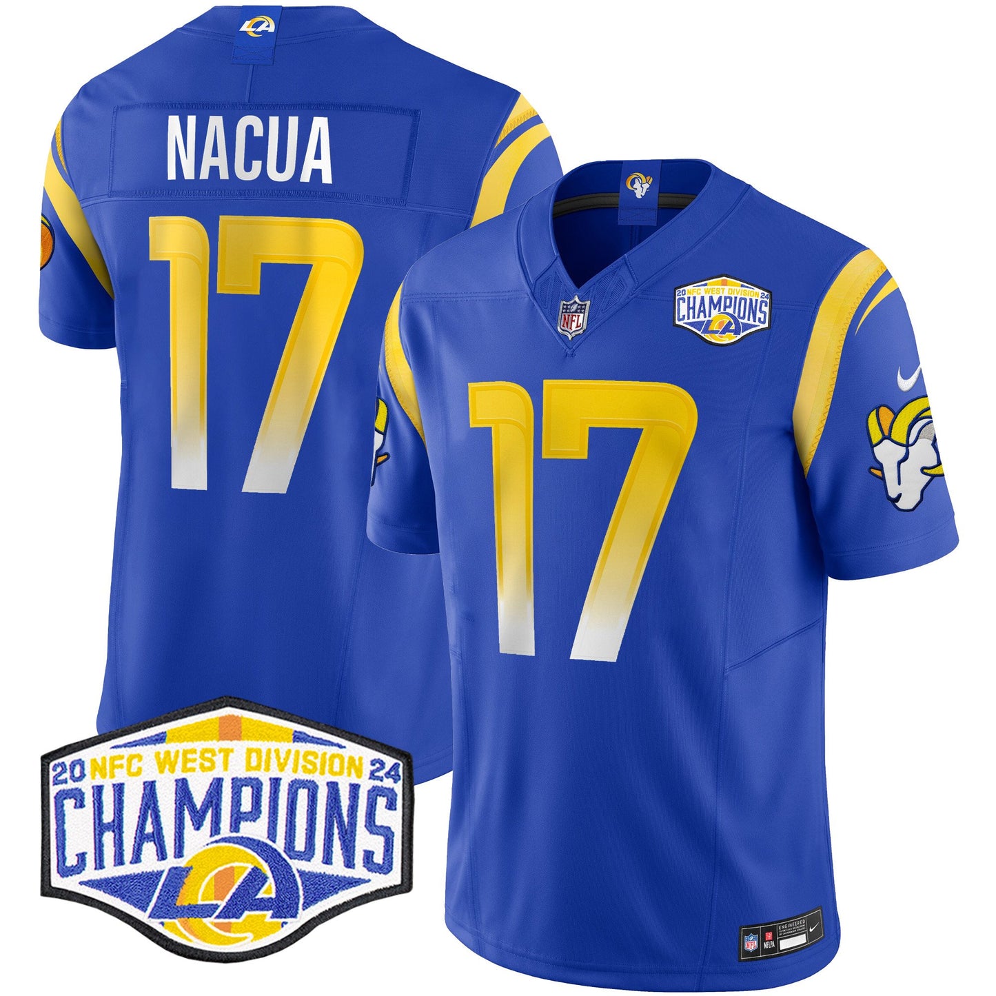 Los Angeles Rams 2024 NFC West Division Champions Vapor Limited Jersey - All Stitched