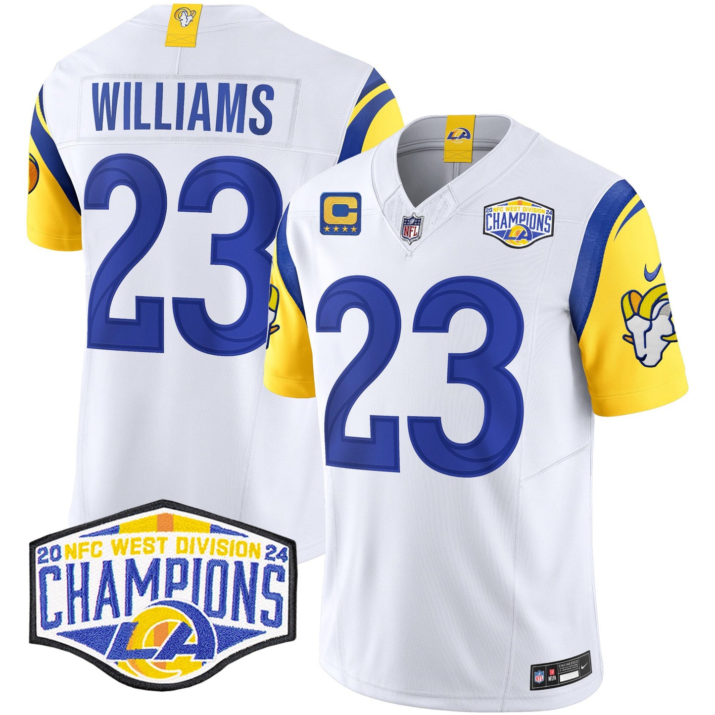 Los Angeles Rams 2024 NFC West Division Champions Vapor Limited Jersey - All Stitched