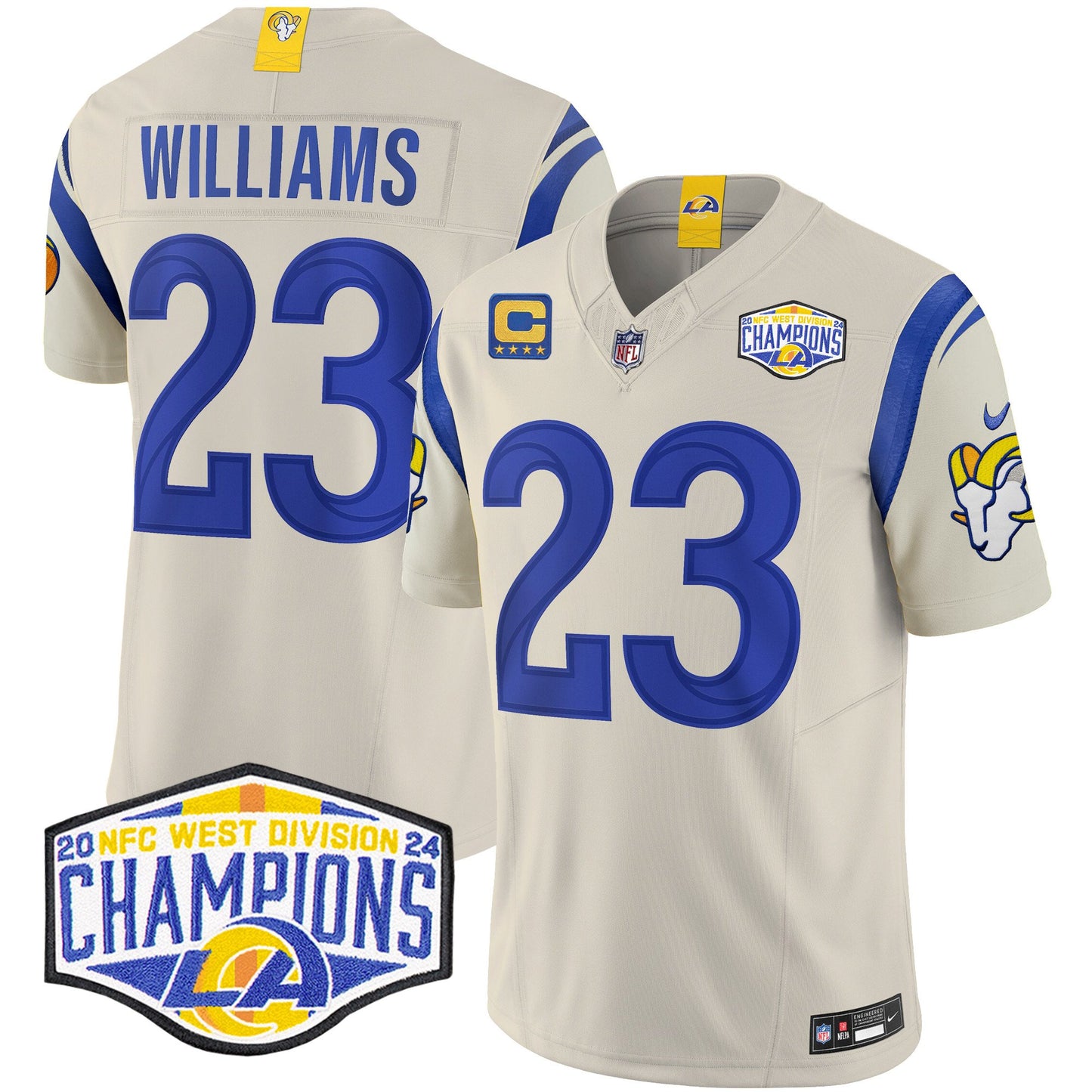 Los Angeles Rams 2024 NFC West Division Champions Vapor Limited Jersey - All Stitched