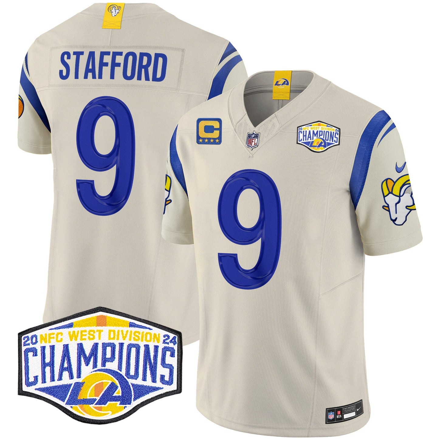 Los Angeles Rams 2024 NFC West Division Champions Vapor Limited Jersey - All Stitched