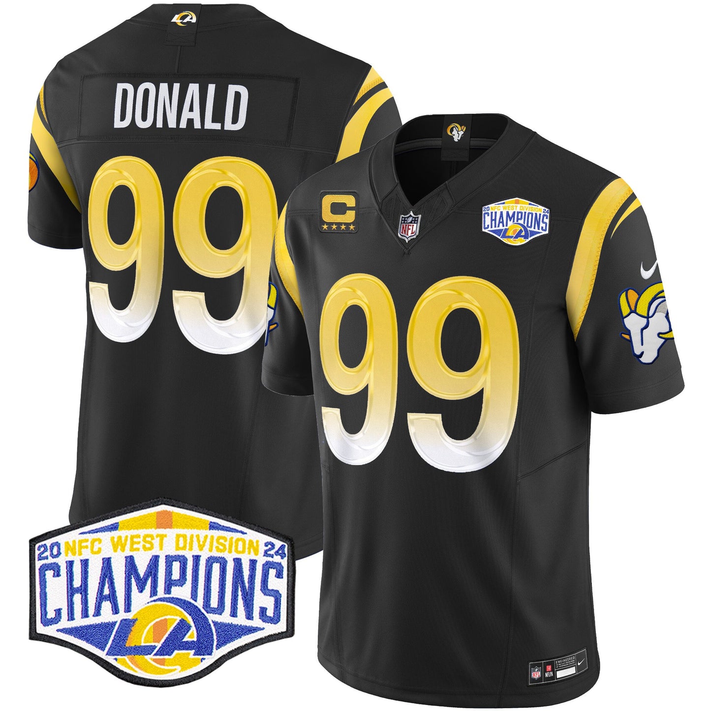 Los Angeles Rams 2024 NFC West Division Champions Vapor Limited Jersey - All Stitched