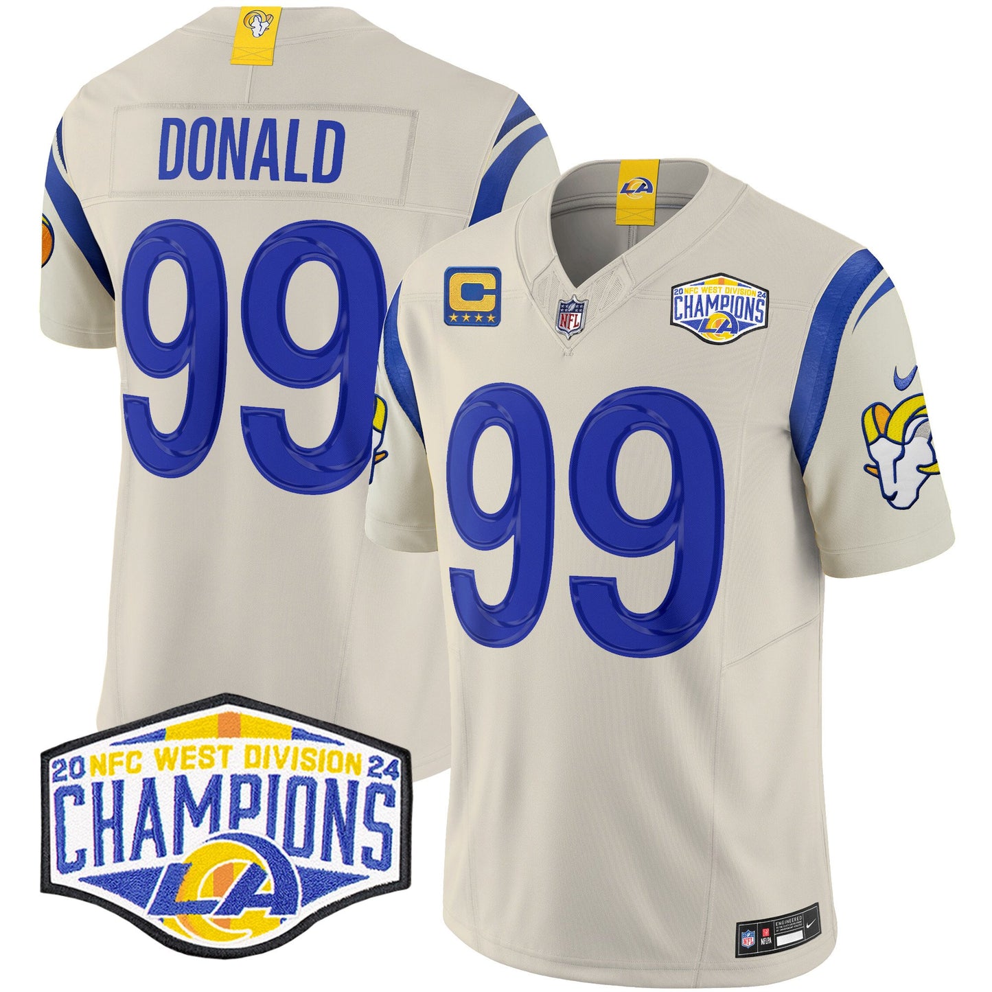 Los Angeles Rams 2024 NFC West Division Champions Vapor Limited Jersey - All Stitched