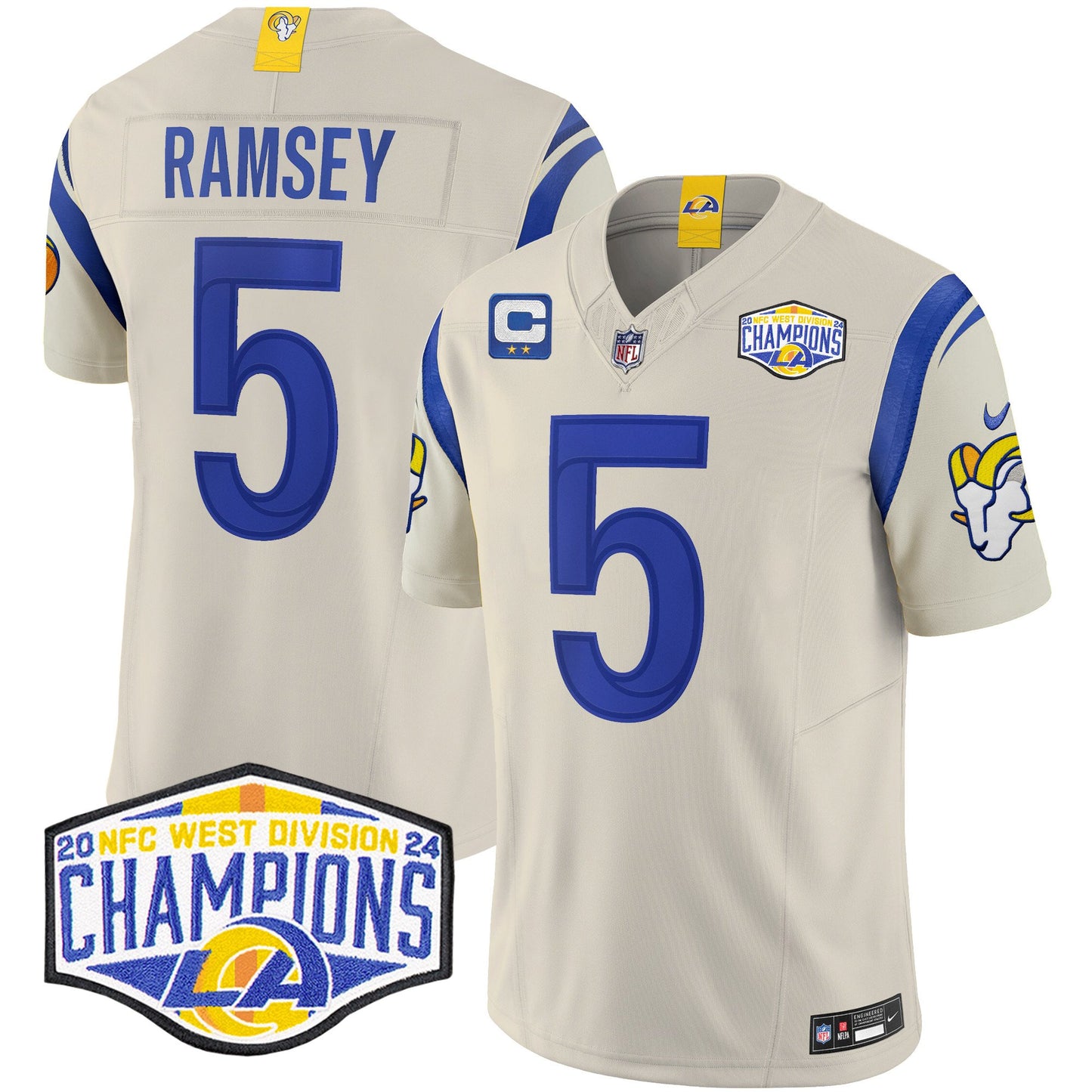 Los Angeles Rams 2024 NFC West Division Champions Vapor Limited Jersey - All Stitched