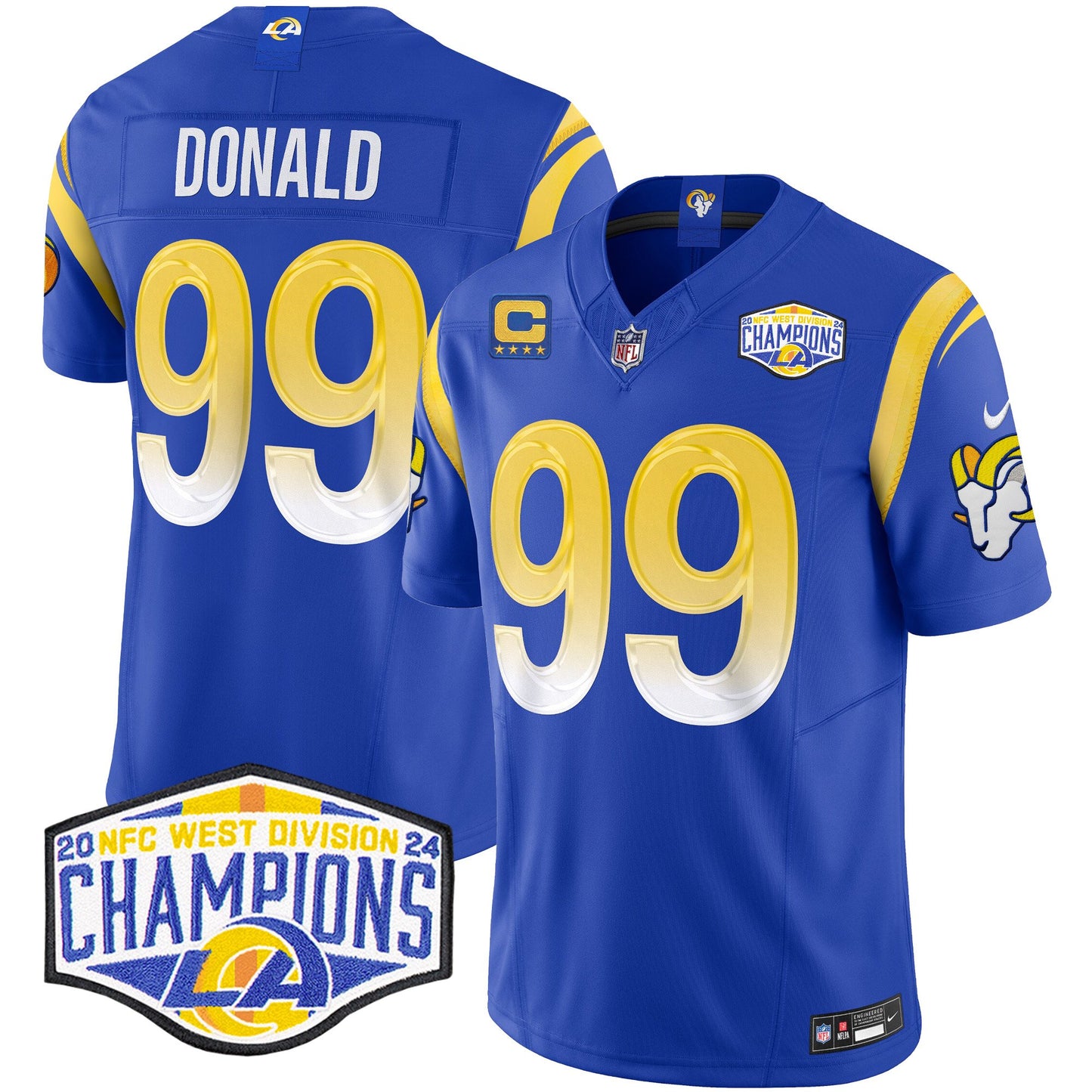 Los Angeles Rams 2024 NFC West Division Champions Vapor Limited Jersey - All Stitched