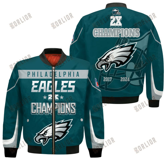 Philadelphia Eagles 2X Super Bowl Champions Style 2024 Bomber Jacket