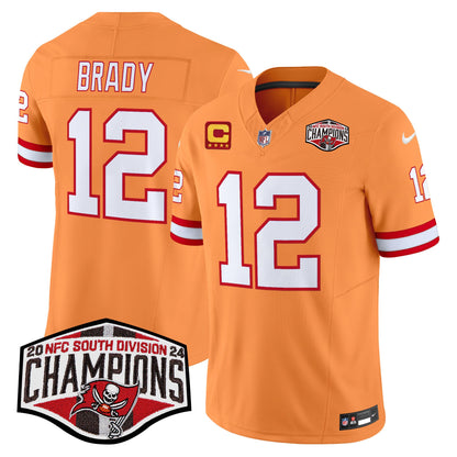 Tampa Bay Buccaneers Creamsicle 2024 NFC South Division Champions Patch Vapor Limited Jersey - All Stitched