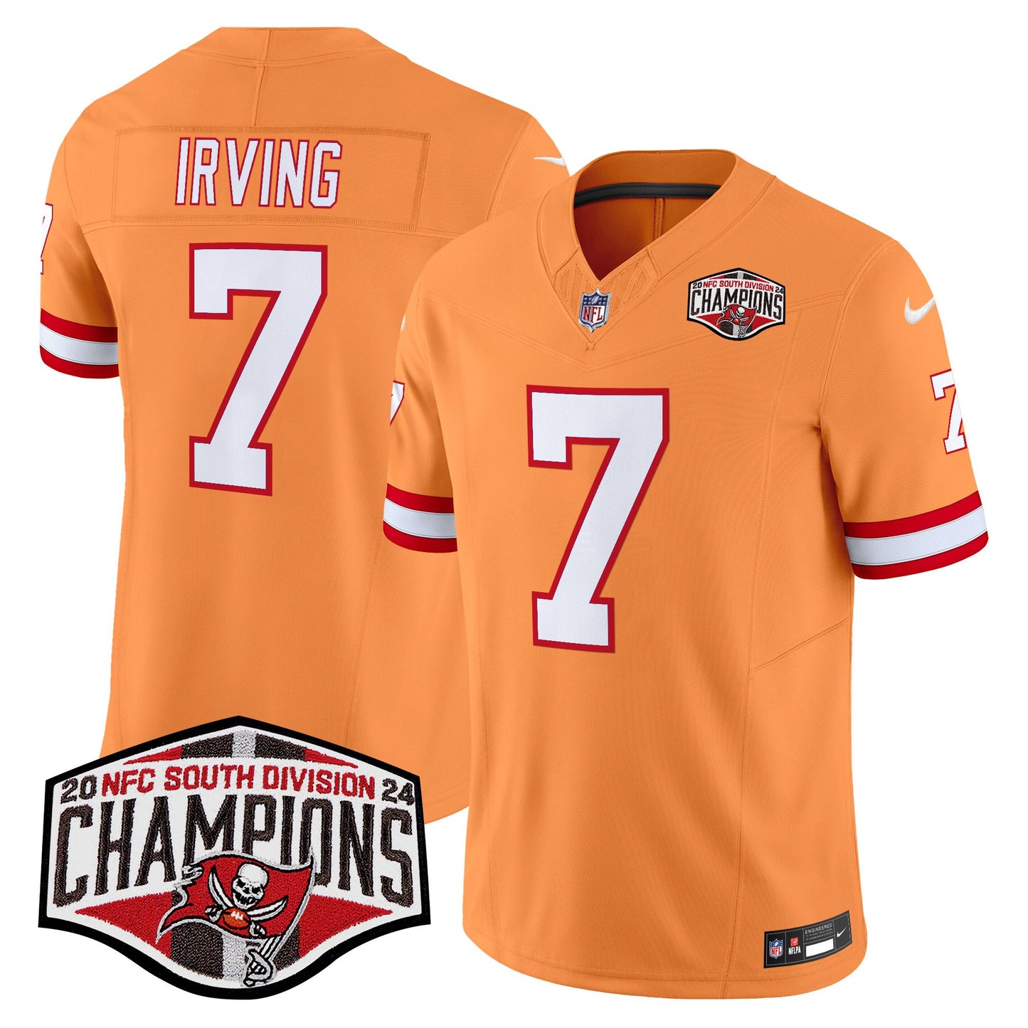 Tampa Bay Buccaneers Creamsicle 2024 NFC South Division Champions Patch Vapor Limited Jersey - All Stitched