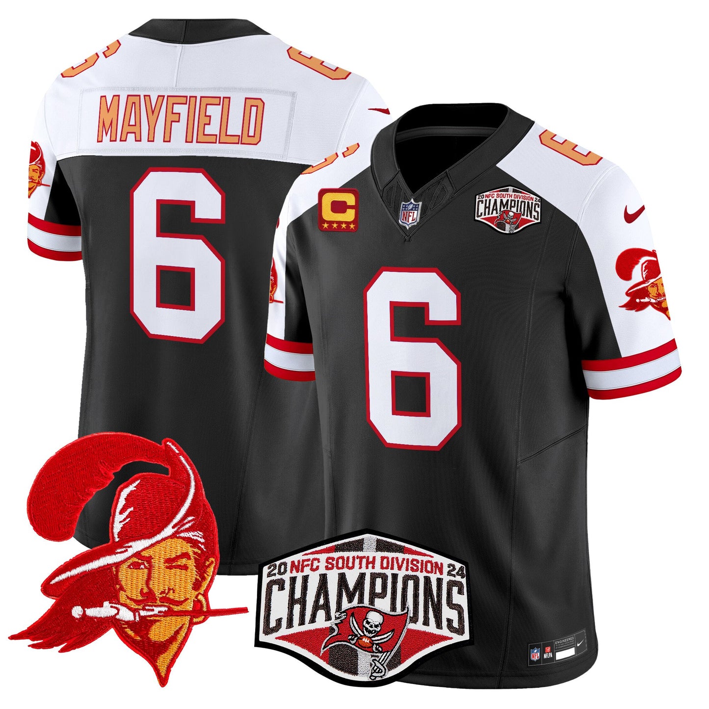 Tampa Bay Buccaneers Creamsicle 2024 NFC South Division Champions Patch Vapor Limited Jersey - All Stitched