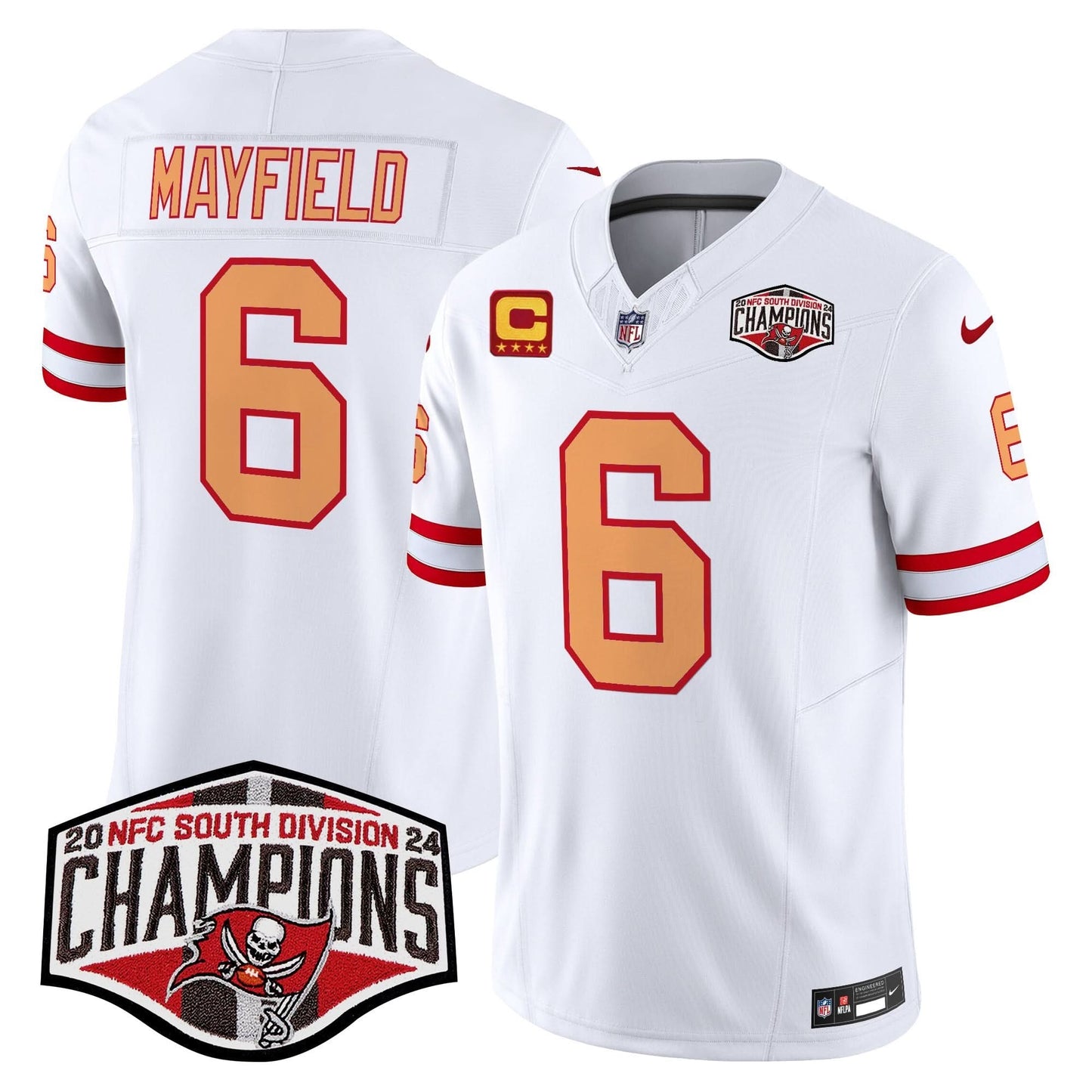 Tampa Bay Buccaneers Throwback 2024 NFC South Division Champions Patch Vapor Limited Jersey - All Stitched