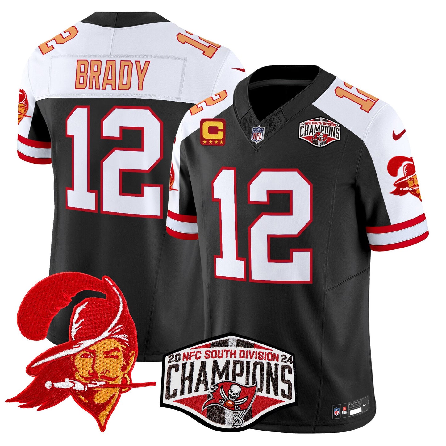 Tampa Bay Buccaneers Creamsicle 2024 NFC South Division Champions Patch Vapor Limited Jersey - All Stitched