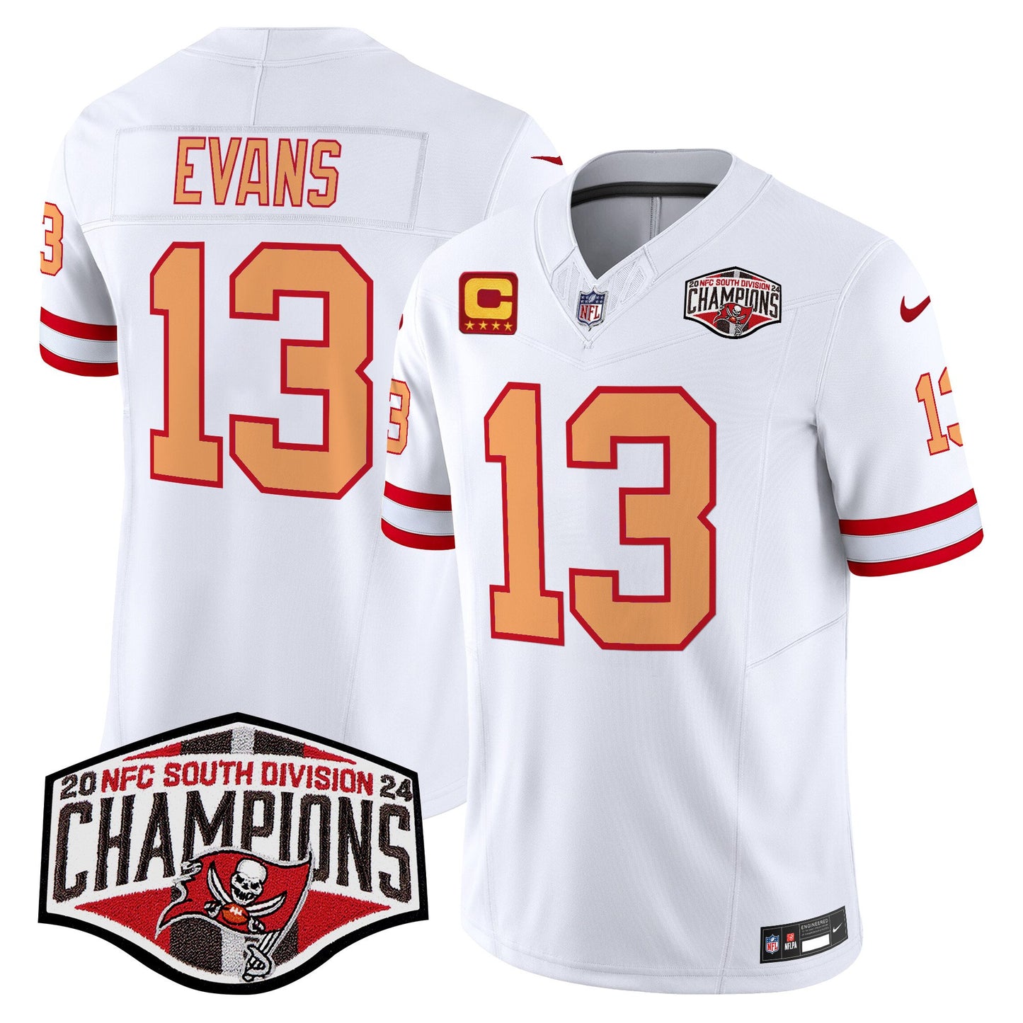 Tampa Bay Buccaneers Creamsicle 2024 NFC South Division Champions Patch Vapor Limited Jersey - All Stitched