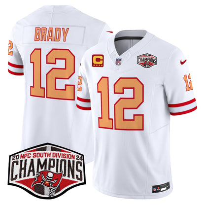 Tampa Bay Buccaneers Creamsicle 2024 NFC South Division Champions Patch Vapor Limited Jersey - All Stitched