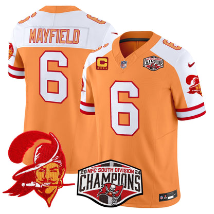 Tampa Bay Buccaneers Creamsicle 2024 NFC South Division Champions Patch Vapor Limited Jersey - All Stitched