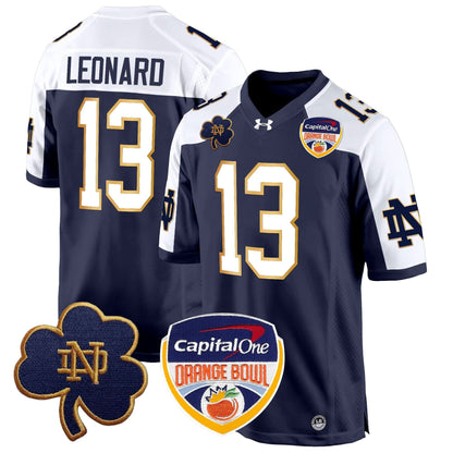 Notre Dame Fighting Irish 2024 Orange Bowl Patch Game Jersey - All Stitched
