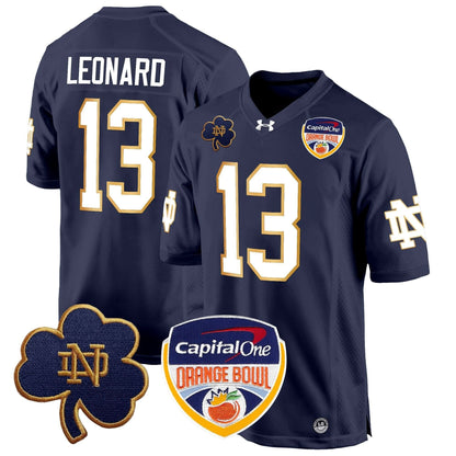 Notre Dame Fighting Irish 2024 Orange Bowl Patch Game Jersey - All Stitched