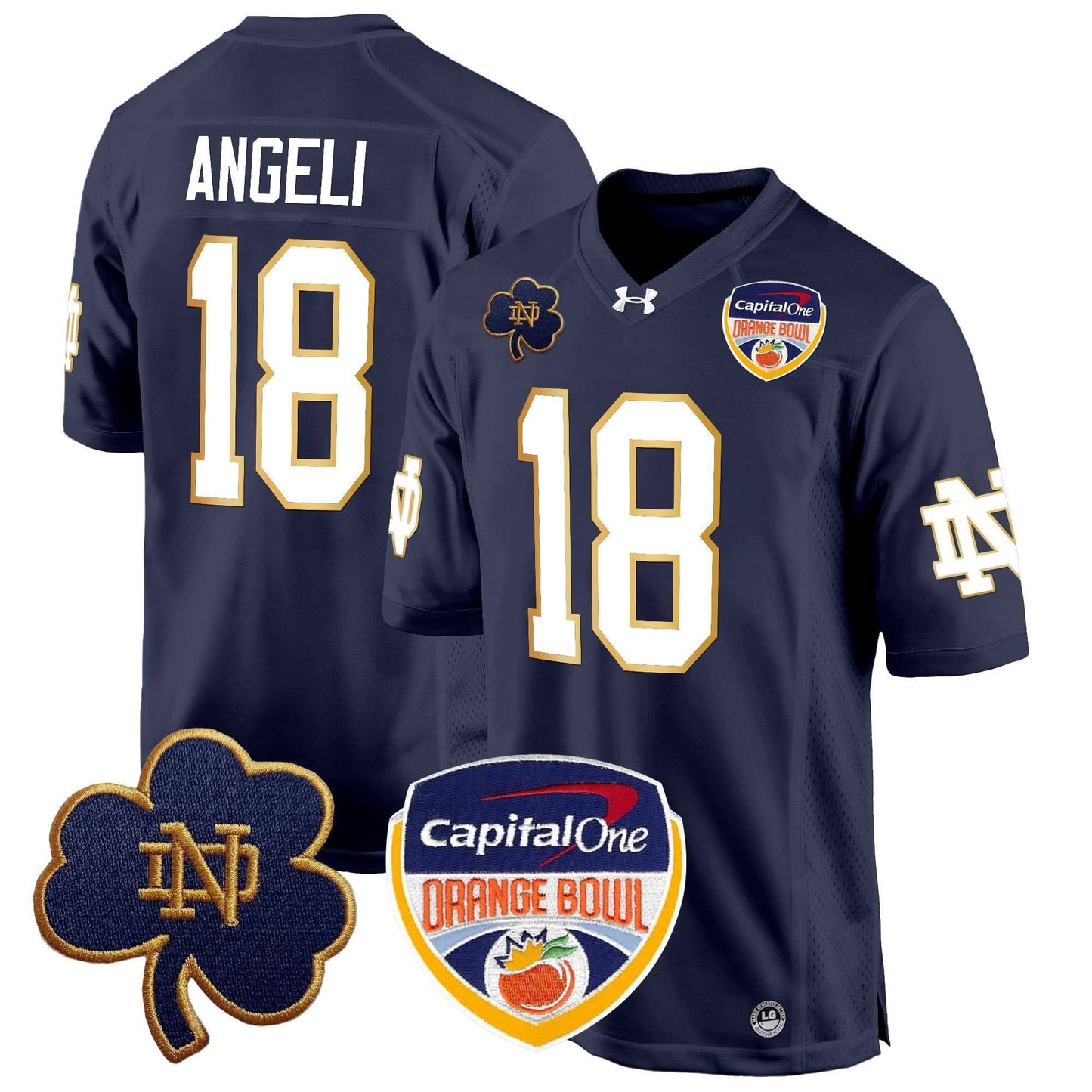 Notre Dame Fighting Irish 2024 Orange Bowl Patch Game Jersey - All Stitched