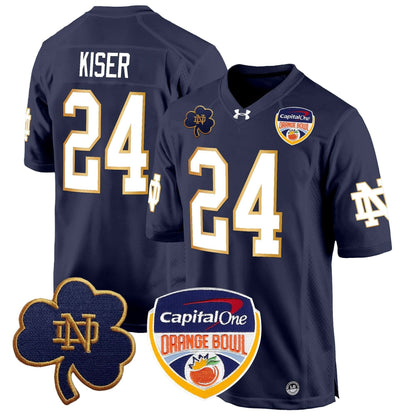 Notre Dame Fighting Irish 2024 Orange Bowl Patch Game Jersey - All Stitched