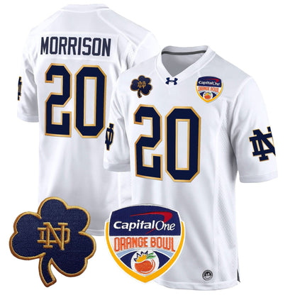 Notre Dame Fighting Irish 2024 Orange Bowl Patch Game Jersey - All Stitched