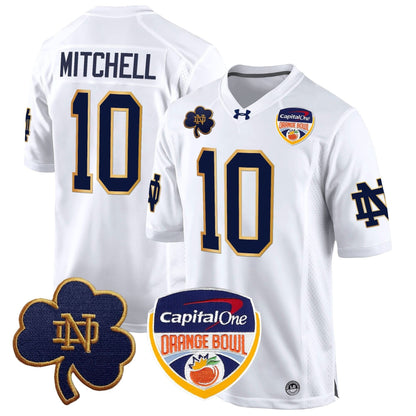 Notre Dame Fighting Irish 2024 Orange Bowl Patch Game Jersey - All Stitched