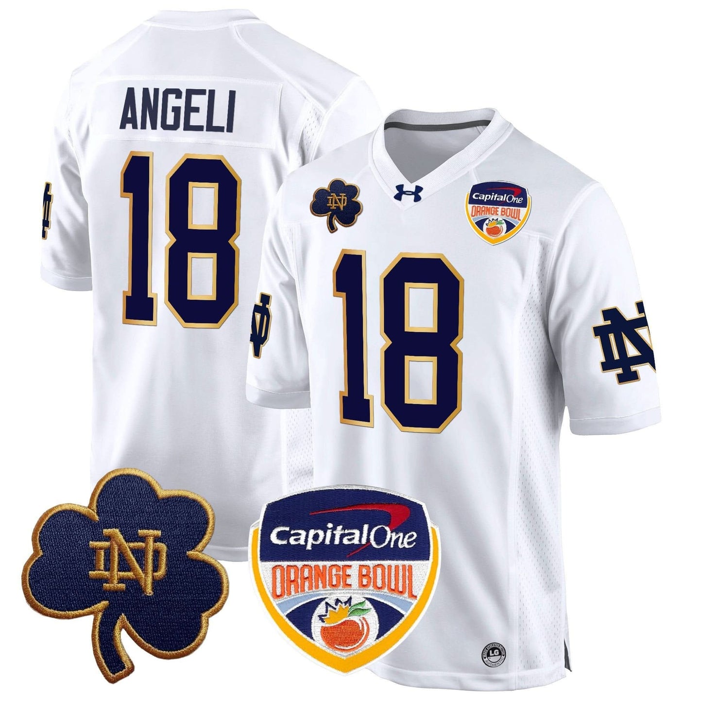 Notre Dame Fighting Irish 2024 Orange Bowl Patch Game Jersey - All Stitched