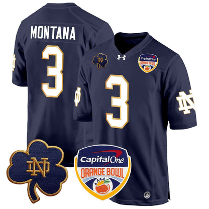 Notre Dame Fighting Irish 2024 Orange Bowl Patch Game Jersey - All Stitched