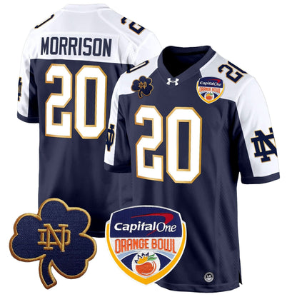 Notre Dame Fighting Irish 2024 Orange Bowl Patch Game Jersey - All Stitched