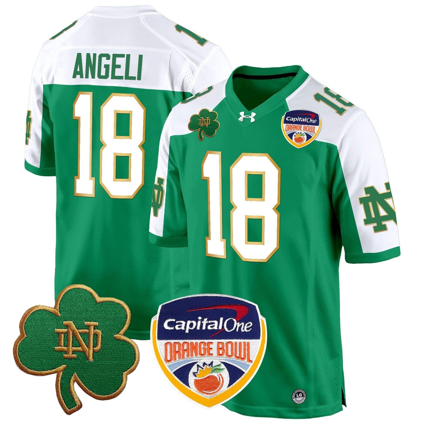 Notre Dame Fighting Irish 2024 Orange Bowl Patch Game Jersey - All Stitched