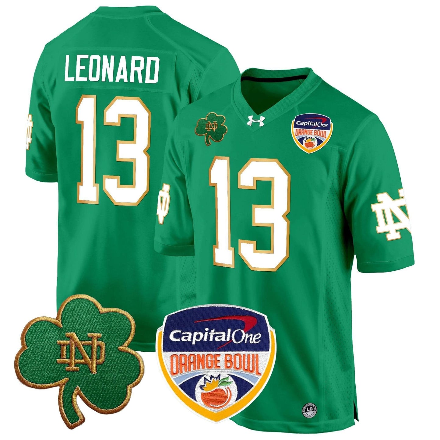 Notre Dame Fighting Irish 2024 Orange Bowl Patch Game Jersey - All Stitched