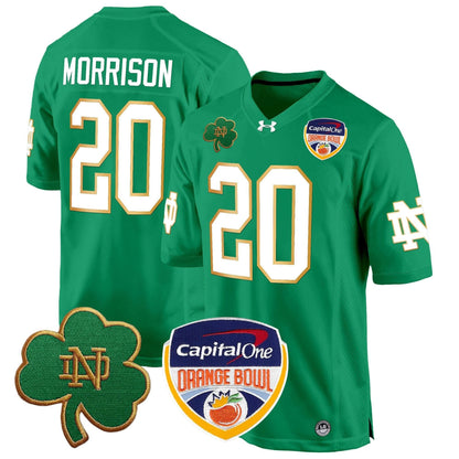 Notre Dame Fighting Irish 2024 Orange Bowl Patch Game Jersey - All Stitched