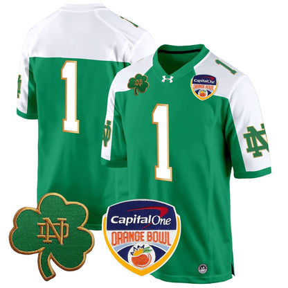 Notre Dame Fighting Irish 2024 Orange Bowl Patch Game Jersey - All Stitched