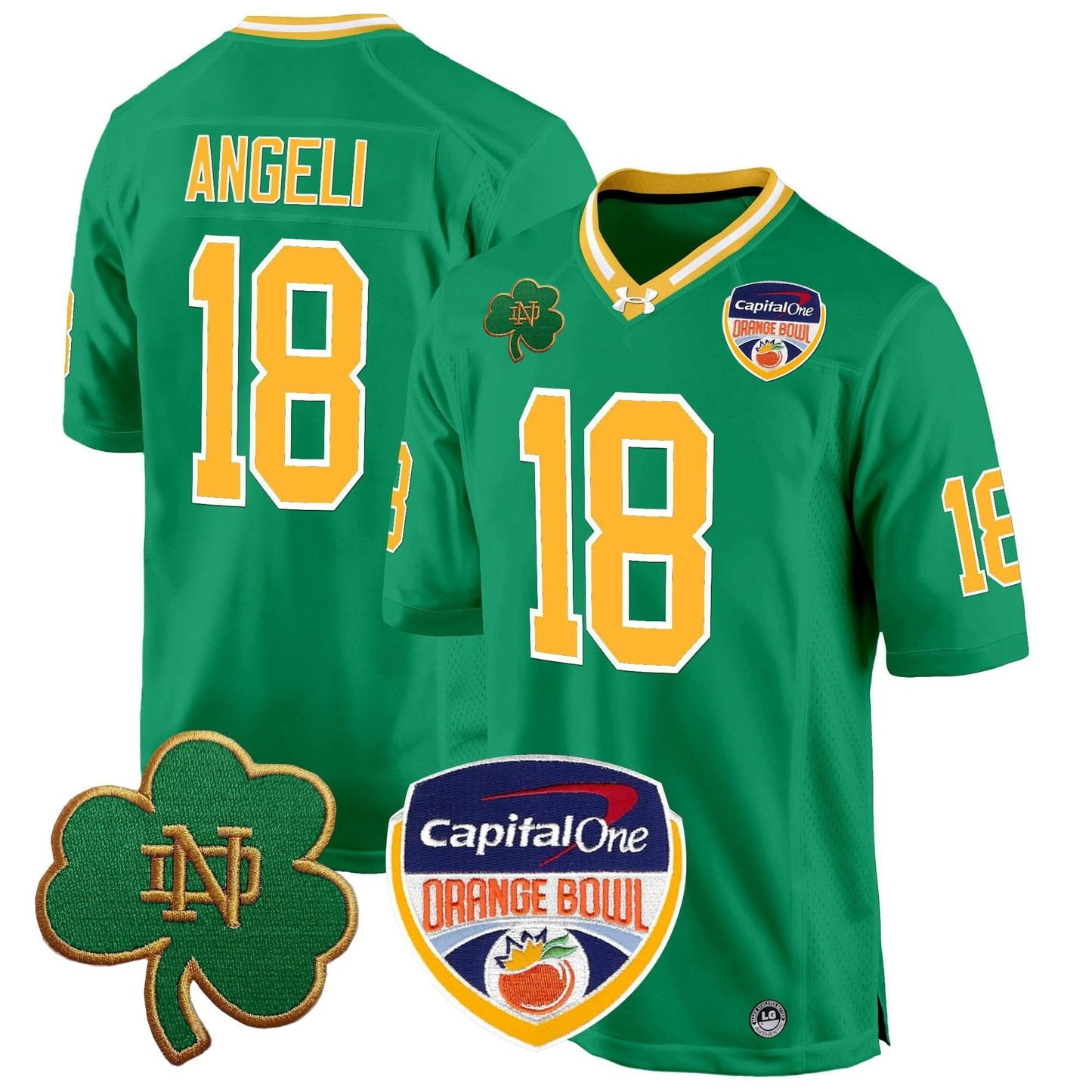 Notre Dame Fighting Irish 2024 Orange Bowl Patch Game Jersey - All Stitched