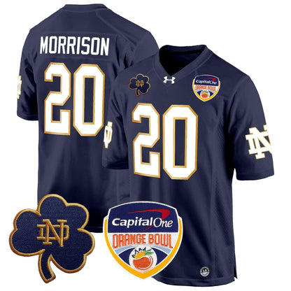 Notre Dame Fighting Irish 2024 Orange Bowl Patch Game Jersey - All Stitched