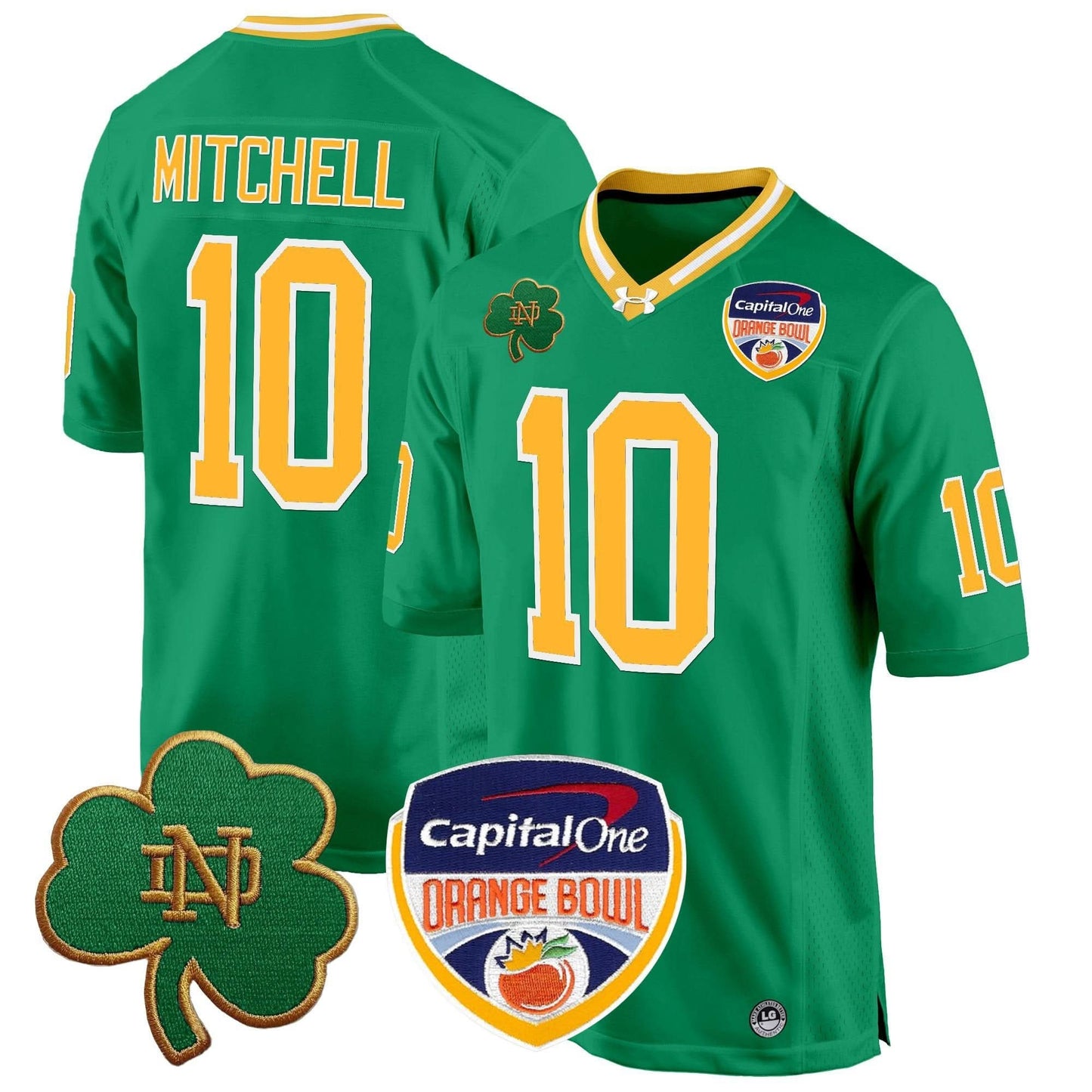 Notre Dame Fighting Irish 2024 Orange Bowl Patch Game Jersey - All Stitched
