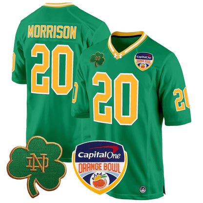 Notre Dame Fighting Irish 2024 Orange Bowl Patch Game Jersey - All Stitched