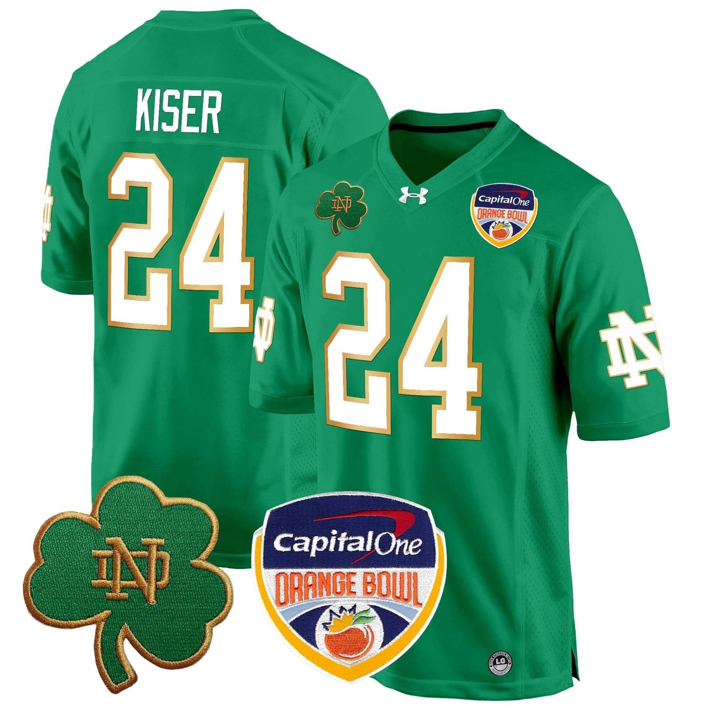 Notre Dame Fighting Irish 2024 Orange Bowl Patch Game Jersey - All Stitched