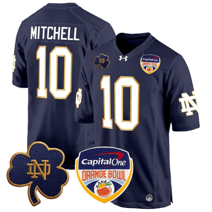 Notre Dame Fighting Irish 2024 Orange Bowl Patch Game Jersey - All Stitched