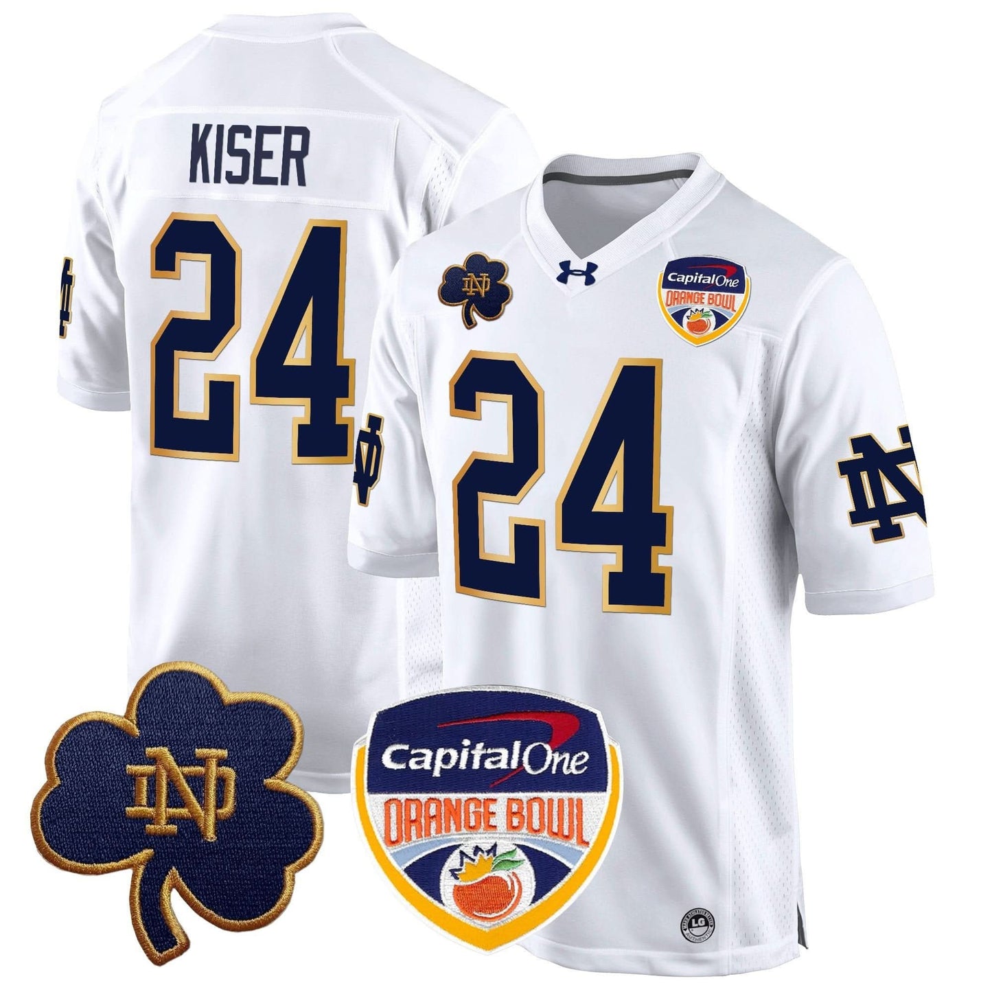 Notre Dame Fighting Irish 2024 Orange Bowl Patch Game Jersey - All Stitched