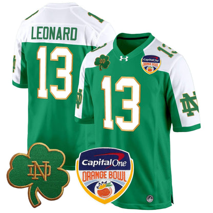 Notre Dame Fighting Irish 2024 Orange Bowl Patch Game Jersey - All Stitched